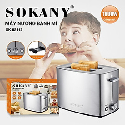 Máy nướng bánh mì Sandwich tự động SOKANY SK-08113 nướng nhanh chín, phù hợp cho bữa sáng gia đình - HÀNG CHÍNH HÃNG