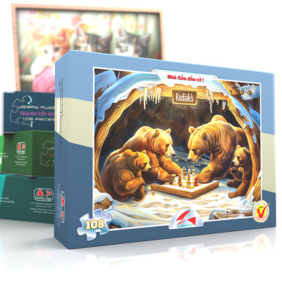 Tranh xếp hình Tia Sáng Nhà Gấu đấu cờ( 108 mảnh)