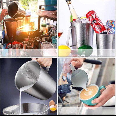 ( hàng cao cấp ) ca đánh sữa inox 304 có vạch đong 500ml, 700ml, 1L