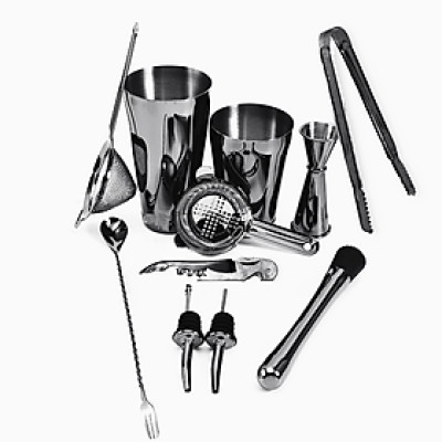Bộ sét 11 dụng cụ pha chế cocktail cao cấp bằng thép không gỉ 