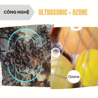Máy rửa thực phẩm đa năng Ecomama dung tích 11L công nghệ Ozone và sóng siêu âm Công suất 65w - Hàng chính hãng