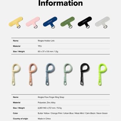 Dây đeo điện thoại RINGKE Holder Link Flow Finger Ring Strap - Hàng Chính Hãng