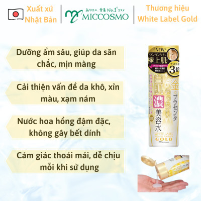 [DƯỠNG TRẮNG TOÀN DIỆN] Combo Bộ 3 Sản Phẩm Dưỡng Da Cao Cấp Nhau Thai Nhật Bản MICCOSMO White Label Gold (Nước Hoa Hồng + Gel Tẩy Trang + Kem Dưỡng - CB08)