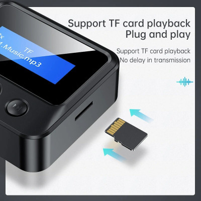 Hàng Chính Hãng - Bộ Thu Phát Nhạc C39S - Bluetooth 5.0 Phạm Vi 10m Chip Giải Mã Âm Thanh Màn LCD Kết Nối Đa Dạng 3.5mm AUX RCA Pin Lithium 300mAh 8 Tiếng Sử Dụng Nhỏ Gọn Dễ Sử Dụng Điện Thoại Table Máy Tính Bảng Loa Máy Tính- ROGTZ