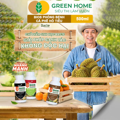 Chế Phẩm Sinh Học Bacte Bios Phòng Bệnh Cà Phê Hồ Tiêu, Green Home, Chai 500ml, Hiệu Lực Nhanh Mạnh