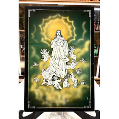 Tranh sơn mài Chúa/Mẹ cẩn ốc xà cừ cao cấp, hàng xuất khẩu size 40x60 cm treo tường, trang trí nhà cửa, văn phòng, quà tặng tân gia, tặng dịp Lễ, Tết đầy ý nghĩa