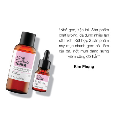 Bộ sản phẩm dành cho da mụn Lá House Acne Control gồm 2 món Serum và Toner 10ml&30ml
