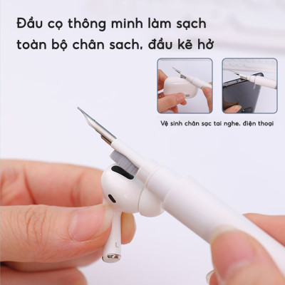 Bút Vệ Sinh Tai Nghe Bluetooth 3 Trong 1 Cao Cấp MIFAN - Làm sạch bụi bẩn trong hộp đựng, loa, cổng sạc, điện thoại - Hàng Nhập Khẩu