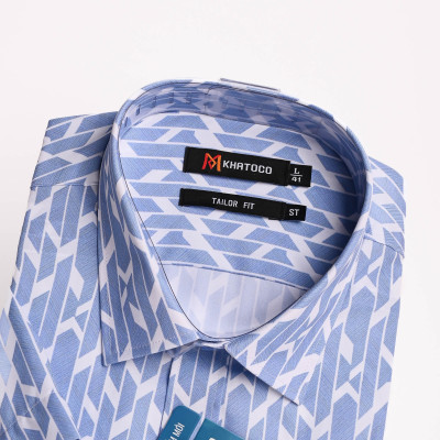 Áo sơ mi Khatoco tay ngắn lai ngang