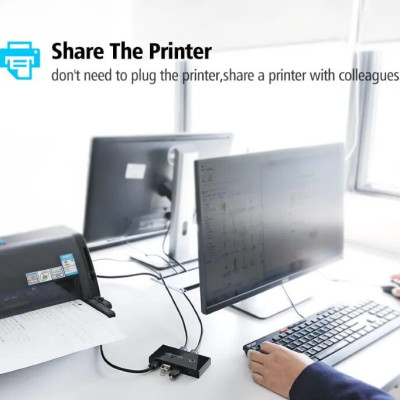 Ugreen UG30767US216TK Bộ chuyển mạch USB 2.0 gộp 4 thiết bị vào 2 máy tính cao cấp - HÀNG CHÍNH HÃNG