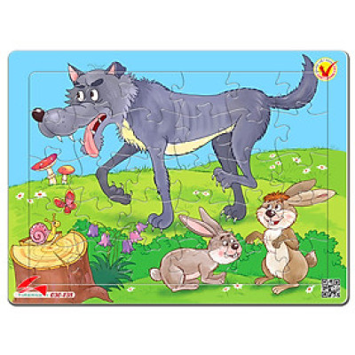 Xếp hình Tia Sáng Sói và thỏ  (30 Mảnh Ghép) - Tặng kèm tranh tô màu cho bé