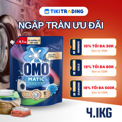Túi Nước Giặt Omo Matic Bền Đẹp Bền Màu Cho Máy Giặt Cửa Trước 3.6KG