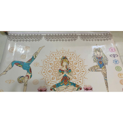 (CÓ ẢNH THẬT)Tranh dán tường yoga 3 trang trí decor phòng tập có sẵn keo dán