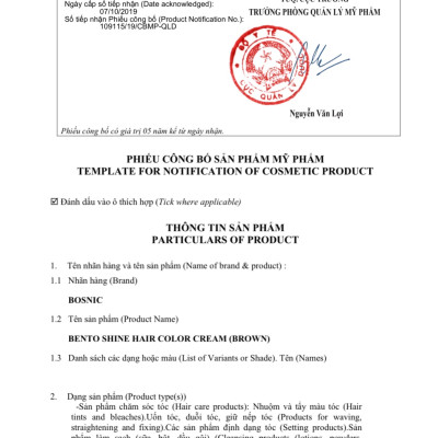 Kem Nhuộm Phủ Bạc Bento Shine BOSNIC 500ML