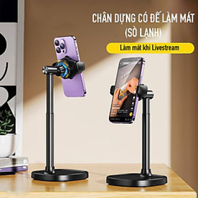 Chân livestream điện thoại Zaki có đế làm mát với sò lạnh - Hàng Chính Hãng