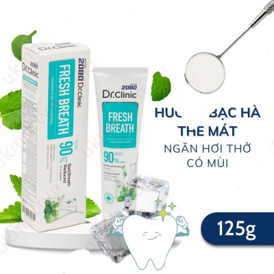 Kem Đánh Răng Hàn Quốc  2080 DR.CLINIC Đánh Bay Mảng Bám, Giảm Ê Buốt, Ngăn Ngừa Hơi Thở Có Mùi 125gr
