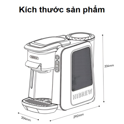 Máy pha cà phê 4 trong 1, Espresso, Viên Nén Nespresso, Nescafe Dolcegusto, Kcup HiBREW H6 - Hàng Chính Hãng