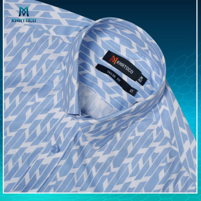 Áo sơ mi Khatoco tay ngắn lai ngang