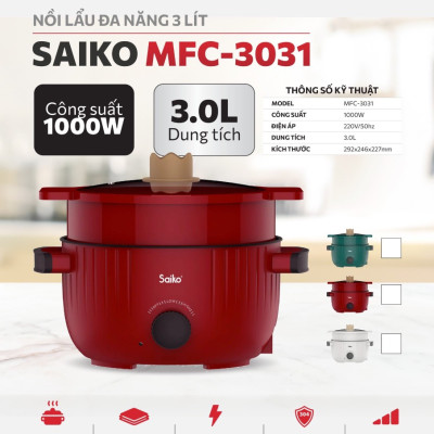 Nồi lẩu điện đa năng 3 lít Saiko MFC-3031 hàng chính hãng