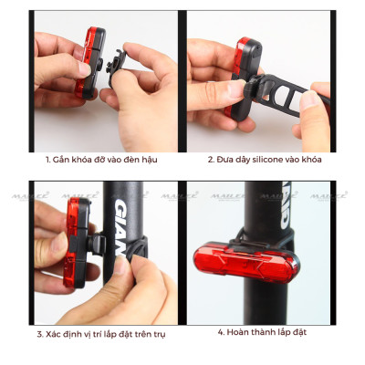 Đèn Hậu Xe Đạp USB LED AS-1010 pin sử dụng 4-8h dung lượng 210mAh, Chống Nước Đi Đêm Địa Hình Cảnh Báo Phụ Kiện- Mai Lee