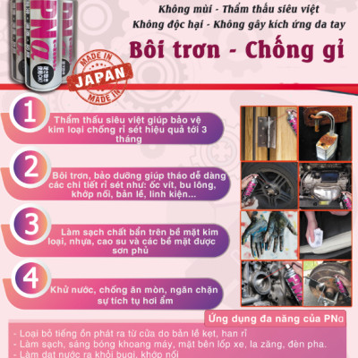 Dầu bôi trơn chống rỉ sét Pna không mùi Nhật Bản 420ml