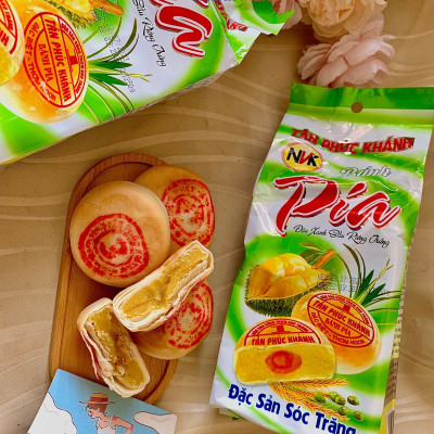 Bánh Pía Đậu Xanh Sầu Riêng 250g (hộp 4c) Tân Phúc Khánh