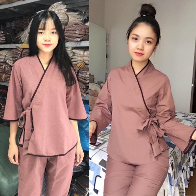 ĐỒ LAM ĐI CHÙA  Mẫu Nhật Nơ Không Thêu