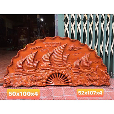 Tranh treo tường cánh quạt thuận buồm xuôi gió bằng gỗ hương đỏ
