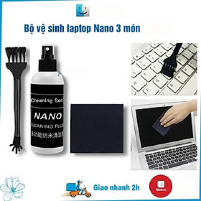 Bộ Vệ Sinh Macbook/Laptop/Lens/Máy ảnh/Điện thoại Bình Xịt Khử Khuẩn, Kiêm Khăn Lau_ Kèm Chai Dung Dịch An Toàn Cho Da - Hàng Nhập Khẩu