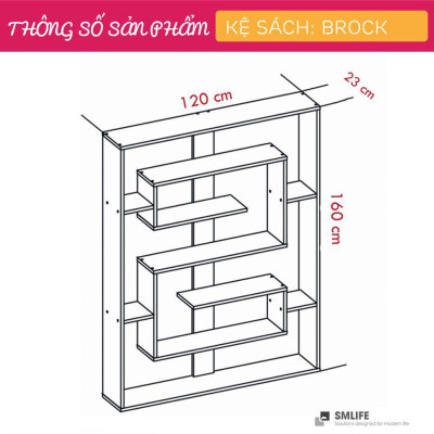 Giá sách gỗ công nghiệp tiện dụng SMLIFE Brock