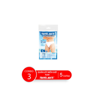 Combo Bao Quần Lót Miễn Giặt Tiện Lợi TRAVEL-MATE Nam, 5 Cái/Bao