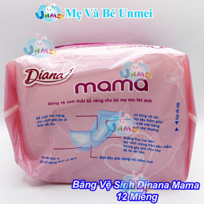 Băng Vệ Sinh Diana Mama Dùng Cho Mẹ Sau Sinh 12 Miếng/Gói