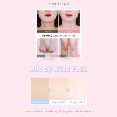 Kem BODY VACCI - Body Cream 160ml SPF50 PA++ Tone - Up - Làm Sáng Da - Nâng Tone Toàn Thân Siêu Đẹp