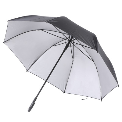 Ô Dù Thẳng Cán Cong Nhựa - Đen