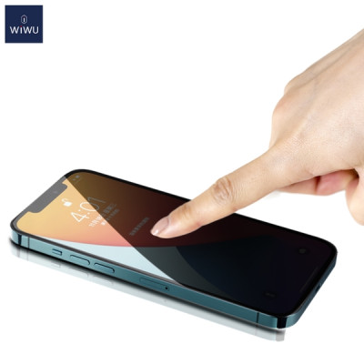 Kính Chống Nhìn Trộm Wiwu Iprivacy HD Anti - Peep cho Ip có Khung Trợ Dán cho Ip 13/ 13promax, chống vân tay - Hàng chính hãng