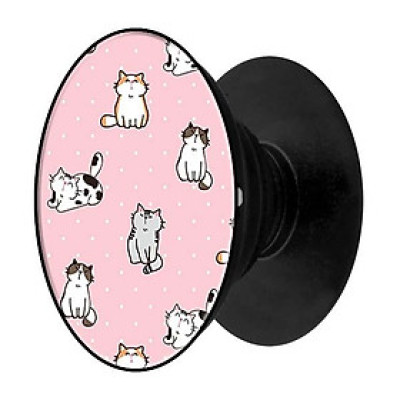Popsocket in hình dành cho điện thoại mẫu Mèo Trắng Đen Nâu