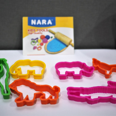 BỘ 6 KHUÔN NẶN CHỦ ĐỀ ĐỘNG VẬT+SÁCH HƯỚNG DẪN MO-ZOO 