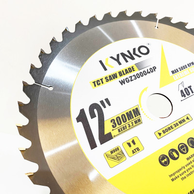 LƯỠI CƯA GỖ TCT 40 RĂNG đường kính phi Ø 300mm KYNKO WGZ300040P
