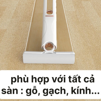 Cây Lau Mặt Kính Siêu Sạch Có Nút Kéo Vắt Nước Tiện Dụng, Dụng Cụ Lau Chùi Kính, Nhà Bếp, Văn Phòng Nhỏ Gọn Tiện Dụng