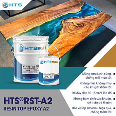 Keo Epoxy Resin trong suốt HTS RST-A2 bộ to 15kg đổ sàn, đổ bàn ghế, decor 3D