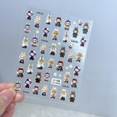 Sticker Dán Móng 5D Hình Labubu Đáng Yêu, Sticker Làm Nail, Miếng Dán Móng Tay 5D Labubu Cute Ngộ Ngĩnh Hot Trend
