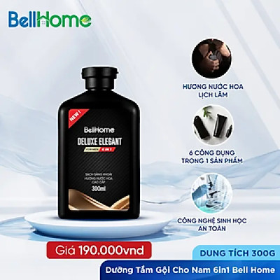 Dưỡng Tắm Gội Cho Nam Hương Nước Hoa Cao Cấp 6in1 Bell Home 300ml