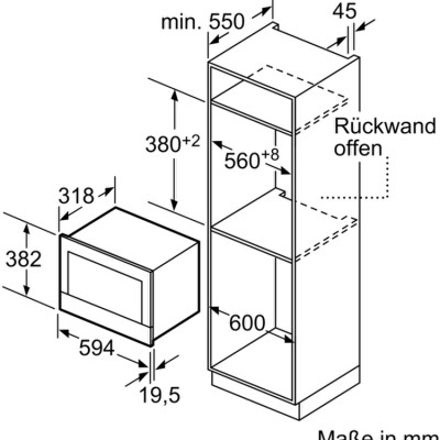 Lò Vi Sóng Âm Tủ Bosch BFL634GS1 (21L) - Hàng chính hãng