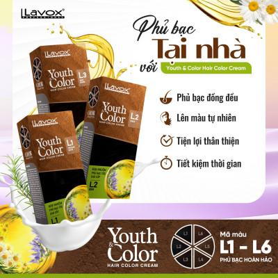 Nhuộm Phủ Bạc Cao Cấp Lavox 60ml x 2 - L6 - Nâu Chocolate