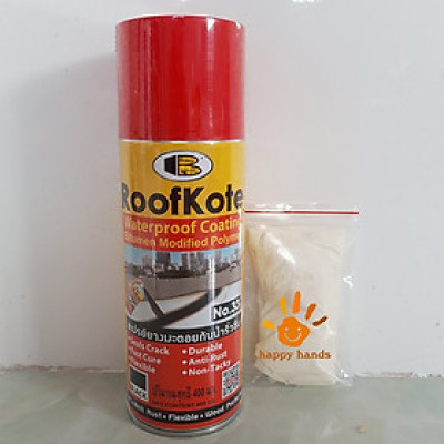 Bình xịt chống thấm, chống dột, chống rỉ sét... Sơn chống thấm hồ bơi, bể cá... Màu đen - RoofKote B33- 400cc - Hiệu Bosny - Nhập khẩu Thái Lan. (Tặng kèm bao tay happyhands)