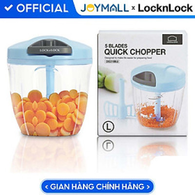 Máy xay tỏi ớt bằng tay Lock&Lock Size L 900ml Màu xanh dương CKS310-BLU - Hàng chính hãng, lực nghiền mạnh với 3 lưỡi dao thép không gỉ - JoyMall