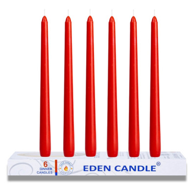 Hộp 6 Nến Thơm Taper Eden Candle FTRAMART EDC2331 (25cm) - Đỏ