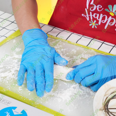 Găng tay cao su Saraya Nitrile Glove Extend (Màu Trắng), dùng trong thực phẩm, làm đẹp, y tế, công nghiệp - 200 cái/hộp