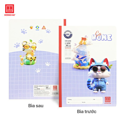 Lốc vở 4 Ô ly 48 trang School Go Home Hồng Hà - 0518