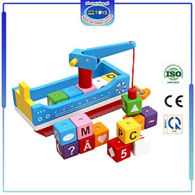 Đồ chơi gỗ: Thuyền tri thức - Phát triển trí tuệ và trí tưởng tượng - Winwintoys 60572